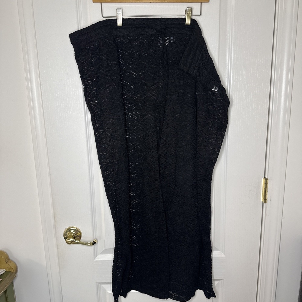 Beach Break Black Lace Leggings Plus Size 4X Stretch Boho Floral Pattern